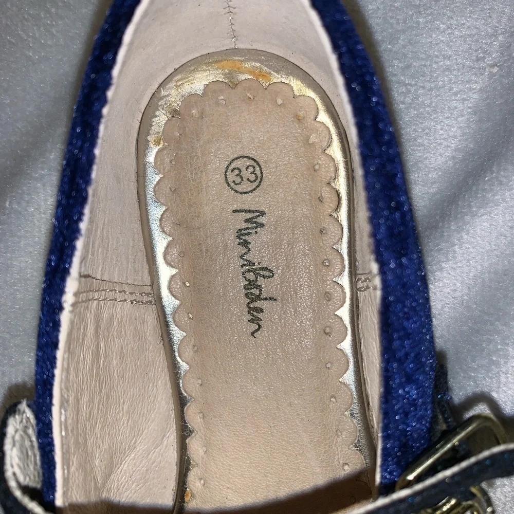 Mini Boden Midnight Blue Velvet Mary Jane’s Dress Shoes size 33 1.5 Christmas